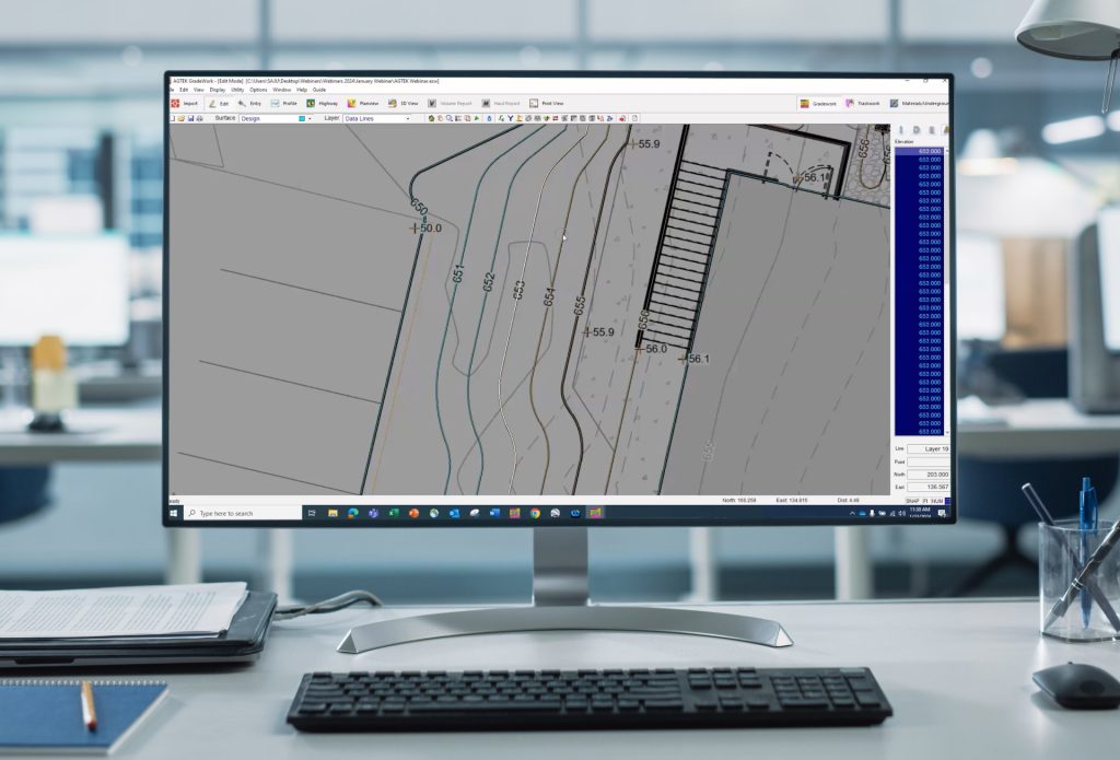 AGTEK takeoff software on a desktop computer