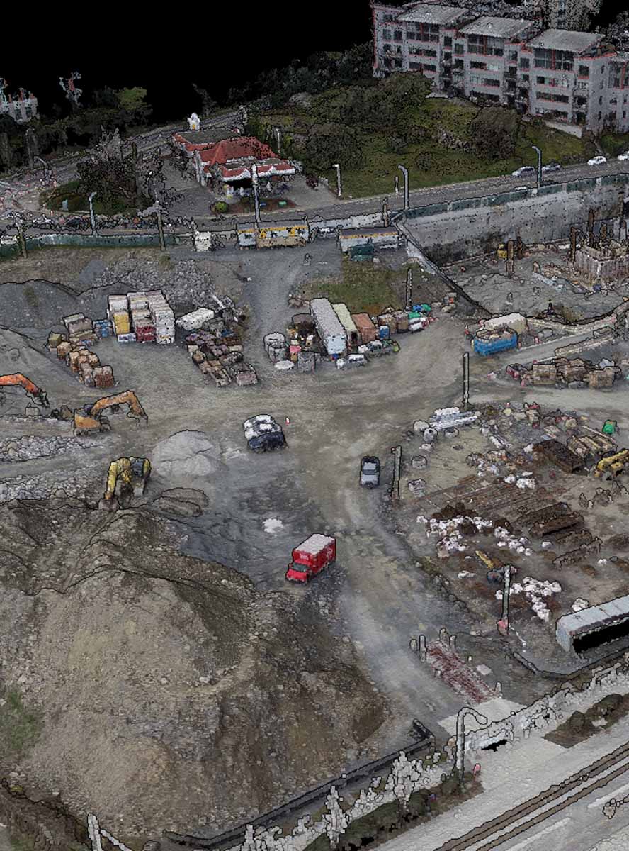 Busy construction site
