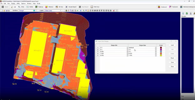 Gradework earthwork takeoff software